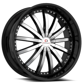 22" Cavallo Wheels CLV-53 Gloss Black Machined Rims