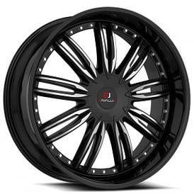 22" Cavallo Wheels CLV-54 Gloss Black Machined Rims