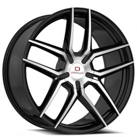 22x8.5" Cavallo Wheels CLV-55 Gloss Black Machined Rims