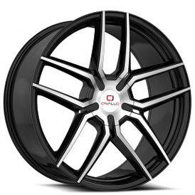 22" Cavallo Wheels CLV-55 Gloss Black Machined Rims