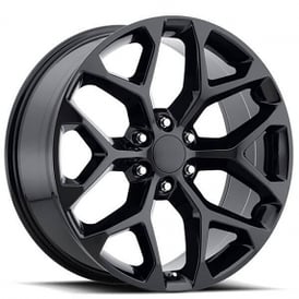 22" Chevy Truck Snowflake Wheels FR 59 Gloss Black OEM Replica Rims