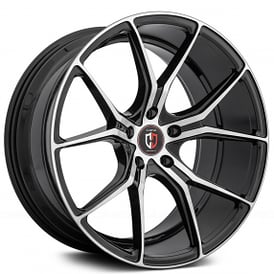 20" Staggered Curva Wheels C42 Gloss Black Machined Rims