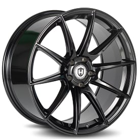 19" Curva Wheels CFF72 Gloss Black Flow Forged Rims