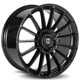 19" Curva Wheels CFF75 Gloss Black Flow Forged Rims