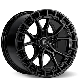 22" Curva Wheels CFF77 Gloss Black Flow Forged Rims