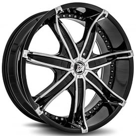 22" Diablo Wheels DNA Black with Chrome Inserts Rims