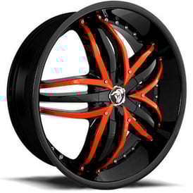 20" Diablo Wheels Angel Black with Custom Finish Inserts Rims