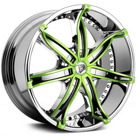 24" Diablo Wheels DNA Chrome with Custom Finish Inserts Rims