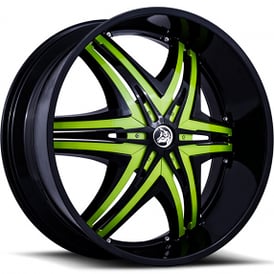 22" Diablo Wheels Elite Black with Custom Finish Inserts Rims