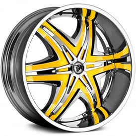 22" Diablo Wheels Elite Chrome with Custom Finish Inserts Rims