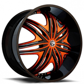 24" Diablo Wheels Morpheus Black with Custom Finish Inserts Rims