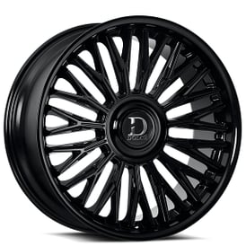 24" Dolce Luxury Wheels Lusso Gloss Black Floating Cap Rims