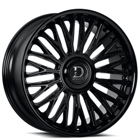 22" Dolce Luxury Wheels Lusso Gloss Black Floating Cap Rims