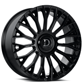 22" Staggered Dolce Luxury Wheels Roma Gloss Black Floating Cap Rims