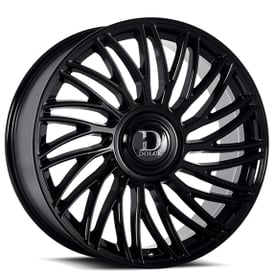 22" Dolce Luxury Wheels Sesto Gloss Black Floating Cap Rims