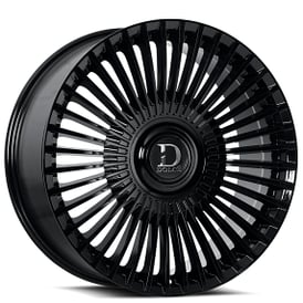 24" Dolce Luxury Wheels Trento Gloss Black Floating Cap Rims