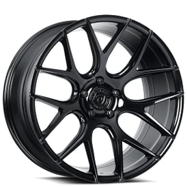 19" Staggered Dolce Performance Wheels Monza Gloss Black Rims