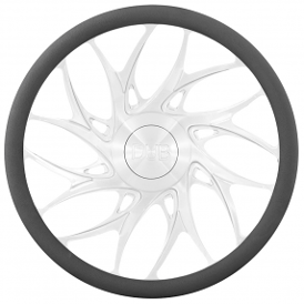 DUB Custom Steering Wheel G.O.A.T. Silver with Brushed Clear