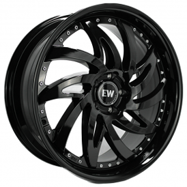20" Elegance Wheels Power Gloss Black Flow Formed Floating Cap Rims