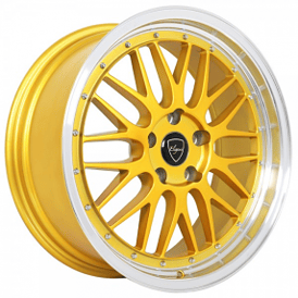18" Elegant Wheels E023 Burn Gold Center with Machined Lip Rims