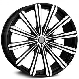 22" Elure Wheels 030 Black with Machined Face Rims