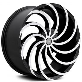 22x8" Elure Wheels 047 Black with Machined Face Rims