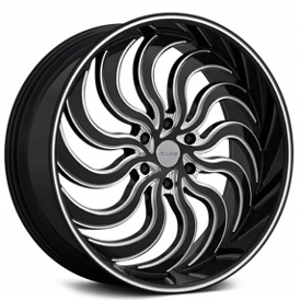 22" Elure Wheels 057 Black with Milled Rims