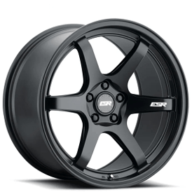 18" Staggered ESR Wheels AP6 Full Satin Black JDM Style Rims