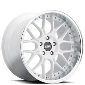 19" Staggered ESR Wheels CS18 Gloss White JDM Style Rims