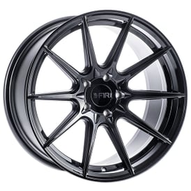 18" Staggered F1R Wheels F101 Gloss Black Rims