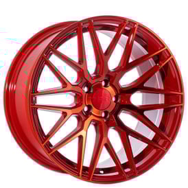 19" Staggered F1R Wheels F103 Candy Red Rims