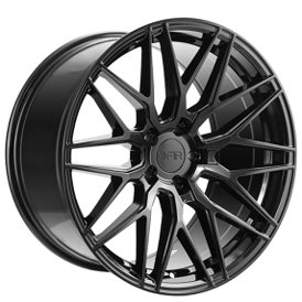 19" Staggered F1R Wheels F103 Gloss Black Rims