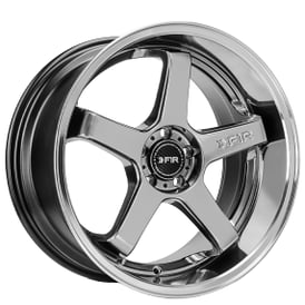 18" Staggered F1R Wheels FC5 Hyper Black with Polished Lip Rims