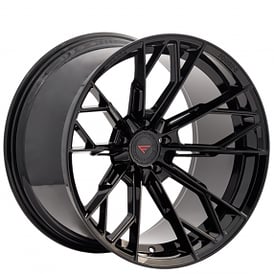 22" Staggered Ferrada Wheels F8-FR11 Obsidian Black Flow Formed Rims