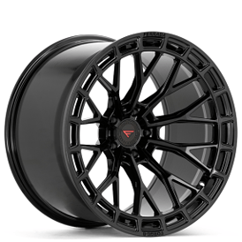 20" Staggered Ferrada Wheels F8-FR12 Obsidian Black Flow Formed Rims