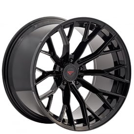 22" Staggered Ferrada Wheels F8-FR9 Obsidian Black Flow Formed Rims