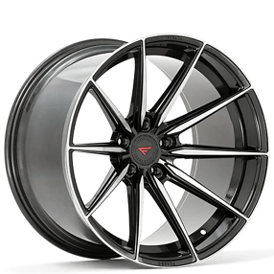 20" Ferrada Wheels F9-FR10 Obsidian Black Flow Formed Rims 