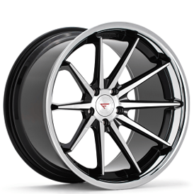 20" Ferrada Wheels FR4 Black Machined with Chrome Lip Rims