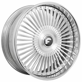 26x10" Forgiato Trimestre Brushed Silver with Chrome Lip 3-Piece Forged Wheels (6x139/135, +25mm) 