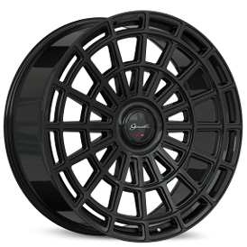 26" Gianelle Wheels Tourbillon Gloss Black Flow Formed Floating Cap Rims