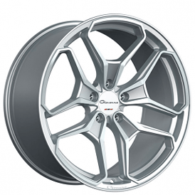 20" Staggered Giovanna Wheels Huraneo Gloss Silver with Machined Face Rims 