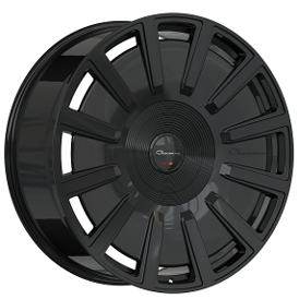 26" Giovanna Wheels Panik Gloss Black Floating Cap Rims