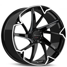 22" Giovanna Wheels Pistola Gloss Black with Machined Face Rims 