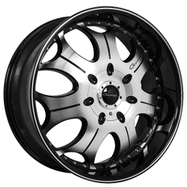 24x9.5" Giovanna Sette Black Machined Wheels (Blank)