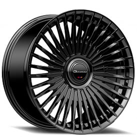 24" Giovanna Wheels Tulum Gloss Black Floating Cap Rims