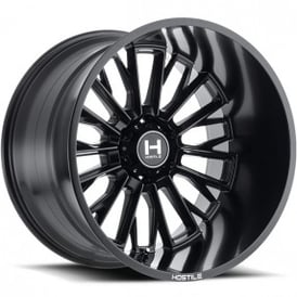 22" Hostile Wheels H114 Fury Satin Black Off-Road Rims