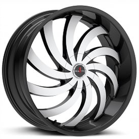 22" Ignite Wheels Flame Gloss Black Machined Rims