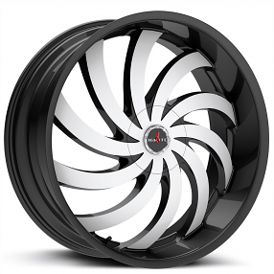 22x8.5" Ignite Wheels Flame Gloss Black Machined Rims