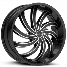 22" Ignite Wheels Flame Gloss Black Milled Rims
