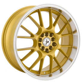 18" Impact Racing Wheels 508 Gold Machined Lip Rims